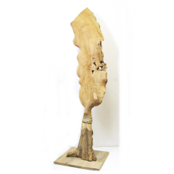 Rzeźba Dekoracja Liść stojący Drewno TEAK